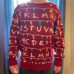 Red Alphabet Crewneck Sweater